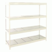PROREGAL Étagère pour Charges Lourdes METAL BEAST FOUR | HxLxP 200x180x75cm | 600kg par Niveau | Blanc - blanc métal PR_RS18-161 PROREGAL Étagère pour Charges Lourdes METAL BEAST FOUR | HxLxP 200x180x75cm | 600kg par Niveau | Blanc - blanc métal PR_RS18-161