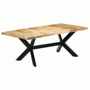 Table de salle à manger 200x100x75 cm Bois de manguier solide Modèle Zenith Concept Plus - Bois massif 247427