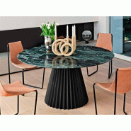 Table d'exception ronde avec plan en marbre Plissé Midj Table d'exception ronde avec plan en marbre Plissé Midj