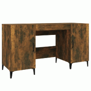 VidaXL Bureau Chêne fumé 140x50x75 cm Bois d'ingénierie Modèle Apex Prime Plus - marron 8720287086598