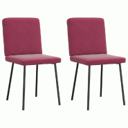 VidaXL Chaises à manger lot de 2 Rouge bordeaux Velours Modèle Doralie - 4101191