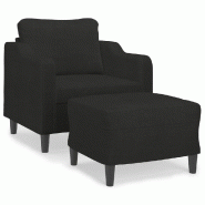 VidaXL Fauteuil avec repose-pied Noir 60 cm Tissu Modèle Orion Focus Pro - 3201131
