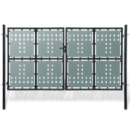 Vidaxl portail simple de clôture noir 300x225 cm 141694