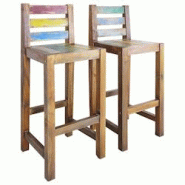 VidaXL Tabourets De Bar Lot De 2 Bois Massif De Récupération - multicolore 245800 VidaXL Tabourets De Bar Lot De 2 Bois Massif De Récupération - multicolore 245800