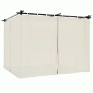 VidaXL Tonnelle avec rideaux crème 3x3 m acier Modèle AbriRecyclo 265 - beige multi-matériau 4003917