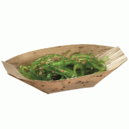 Barquette bateau feuille de Bambou couleur naturelle 9x4,5x2cm - par 1000
