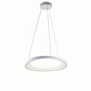 BeLight Suspension Anna métal blanc, LED intégrée, câbles réglables d.50 cm, design circulaire moderne pour salon - blanc 8057724581256