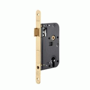 Boitier de serrure encastrable à cylindre pour porte d'entrée, axe 60mm, bouts ronds, laiton brossé - THIRARD - doré 3150260093063 Boitier de serrure encastrable à cylindre pour porte d'entrée, axe 60mm, bouts ronds, laiton brossé - THIRARD - doré 3150260093063