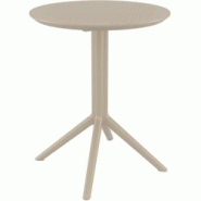 CLP Table pliante Sky Taupe/rond - gris plastique 324437