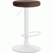 CLP Tabouret de bar Ponte revêtement velours Marron/Blanc - marron textile 322043 CLP Tabouret de bar Ponte revêtement velours Marron/Blanc - marron textile 322043