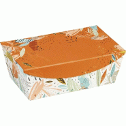 Coffret carton rectangle Orange Fraîcheur avec fermeture aimantée 35x23x11cm