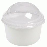 Combo Pot à Glace Blanc 280ml NOVACUP VALUE PACK Dome fermé inclus Sorbet Dessert Glacé Snacking VAE  ø94x64mm Idéal Glace Artisanale - Lot de 50