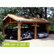 Carport bois 2 voitures - cihb - charpente traditionnelle - d-ci-cht16-52