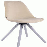 Décoshop26 - Chaise de salle à manger x1 chaise visiteur assise pivotant à 360° en velours crème piètement en bois ronde blanc 10_0007720 - beig Décoshop26 - Chaise de salle à manger x1 chaise visiteur assise pivotant à 360° en velours crème piètement en bois ronde blanc 10_0007720 - beig