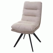Décoshop26 - Chaise de salle à manger x1 pivotant extra confortable en tissu/textile crème 04_0006358 - 3000261727323 Décoshop26 - Chaise de salle à manger x1 pivotant extra confortable en tissu/textile crème 04_0006358 - 3000261727323