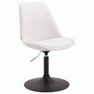 Décoshop26 - Chaise de salle à manger x1 pivotante hauteur réglable en PVC blanc et pied trompette en métal noir 10_0003761 - blanc 3000251753202 Décoshop26 - Chaise de salle à manger x1 pivotante hauteur réglable en PVC blanc et pied trompette en métal noir 10_0003761 - blanc 3000251753202