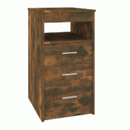 Helloshop26 - Armoire à tiroirs compacte avec étagère rangement 40 x 50 x 76 cm en bois d'ingénierie chêne fumé 02_0048135 - Bois massif 3000235127869