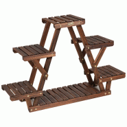 Helloshop26 - Étagère pour plantes 99 x 25 x 64 cm charge 10 kg par niveau usage intérieur extérieur design minimaliste en bois noir 20_0020981 - Helloshop26 - Étagère pour plantes 99 x 25 x 64 cm charge 10 kg par niveau usage intérieur extérieur design minimaliste en bois noir 20_0020981 -