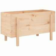Helloshop26 - Lit surélevé de jardin 101 x 50 x 57 cm vaste espace décoratif style rustique en bois pin 02_0048499 - Bois massif 3000235313392