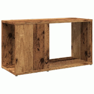 Helloshop26 - Meuble TV vieux bois design contemporain 60 x 24 x 32 cm grand espace de rangement en bois d'ingénierie marron 02_0050934 - marron Bois