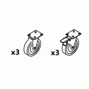Kit de 6 roulettes pour meubles | Coreco - KITR6-CORECO