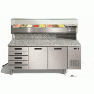 Meuble Pizza 2P + 5 tiroirs neutres Afinox MPF25