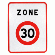 Panneau de prescription B30 - entrée d'une zone à vitesse limitée à 30 km/h B30 Panneau de prescription B30 - entrée d'une zone à vitesse limitée à 30 km/h B30