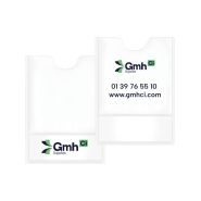Pochette adhésive personnalisée - à coller sur pare-brise de véhicule - pour badges parking et identification visiteurs_1