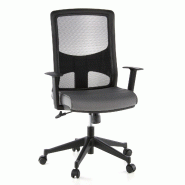Siège de bureau / Fauteuil de direction LAVITA, tissu maille noir / gris hjh OFFICE - gris polyester 653140