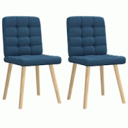 VidaXL Chaises à Manger Lot De 2 Bleu Tissu - bleu 4101099 VidaXL Chaises à Manger Lot De 2 Bleu Tissu - bleu 4101099