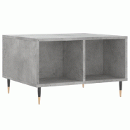 VidaXL Table basse Gris béton 60x50x36,5 cm Bois d'ingénierie Modèle Flex Jardin - 830536