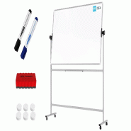 ALLboards Tableau blanc mobile TM IDEA® tableau magnétique rotatif double face effaçable à sec 170×100 cm – Série FLEX - DMB1710