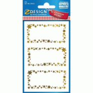 AVERY Etui de 6 étiquettes cahier ZDesign, format 36 x 70 mm, décor Etoiles dorées - 4004182526224