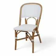 Bistromania Chaise de terrasse WAGRAM - Rotin - Tressage Blanc - TE029 Bistromania Chaise de terrasse WAGRAM - Rotin - Tressage Blanc - TE029