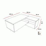 Bureau de direction avec retour TAK - Mobel Linea - 180, Acacia clair_1