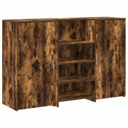 Bureau de réception chêne fumé 155x50x103,5cm bois d'ingénierie Modèle Atlas Infinite Nova - 8721158629715