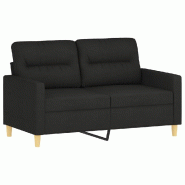 Canapé à 2 places Noir 120 cm Tissu Modèle Yervelorix - 359231