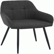 CLP Chaise de salle à manger Fergus en tissu Tissu HBT: 85x57x60 cm Anthracite - gris textile 327930