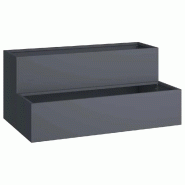 Helloshop26 - Cache-pot de jardin moderne 100 x 60 x 45 cm résistant intempéries esthétique minimaliste en métal anthracite 02_0052083 - métal 30