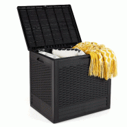 Helloshop26 - Coffre de rangement extérieur 58 x 43,5 x 53 cm espace de rangement de 96 litres multifonctionnel design en PP brun 20_0011482 - 300022