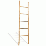 Helloshop26 - Échelle porte-serviette 5 échelons salle de bain bambou 150 cm 02_0000680 - Bambou 3000070081531