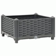 Helloshop26 - Jardinière lit surélevé plantes fleurs jardin 40 x 40 x 23 cm polypropylène gris foncé 02_0000925 - 3000072601539 Helloshop26 - Jardinière lit surélevé plantes fleurs jardin 40 x 40 x 23 cm polypropylène gris foncé 02_0000925 - 3000072601539