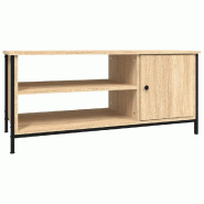 Helloshop26 - Meuble TV moderne avec rangement pratique 100 x 40 x 45 cm en bois d'ingénierie chêne sonoma 02_0048527 - métal 3000235326439