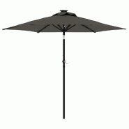 Helloshop26 - Parasol de jardin inclinable avec manivelle 225 x 225 x 212 cm protection UV moderne en polyester anthracite 02_0056367 - acier 30002394