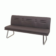 Mendler Banc HWC-H70, Banc de salle à manger Banc rembourré, dossier tissu/textile inox brossé ~ gris-brun 180cm - gris textile 73916+73961