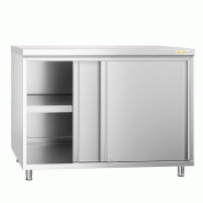 Meuble bas inox 1000x600 mm PREMIUM - GOLDINOX - gris inox 3701770809523