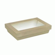 Nvase Ecolomique - 50 Pcs - Boîte rectangulaire "Kray" - 1500 ml, 22,5 x 15,5 x 5 cm, avec fenêtre PLA - ECO210KARECPB2215 - marron en carton NVS210