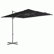 Parasol de jardin en porte-à-faux avec mât en acier noir Modèle Helios Riviera Élite - 46990