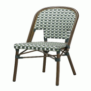 Proloisirs Chaise Lyon 2 Alu Bamboo Look / Wicker Blanc / Olive / Vert - vert multi-matériau AG1054