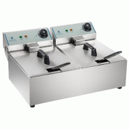 Royal Catering - Royal Catering Double Friteuse Electrique 2 x 10 L, 2 x 2500 W, 230 V, 2 témoins lumineux Professionnelle Commerciale - inox 4260223